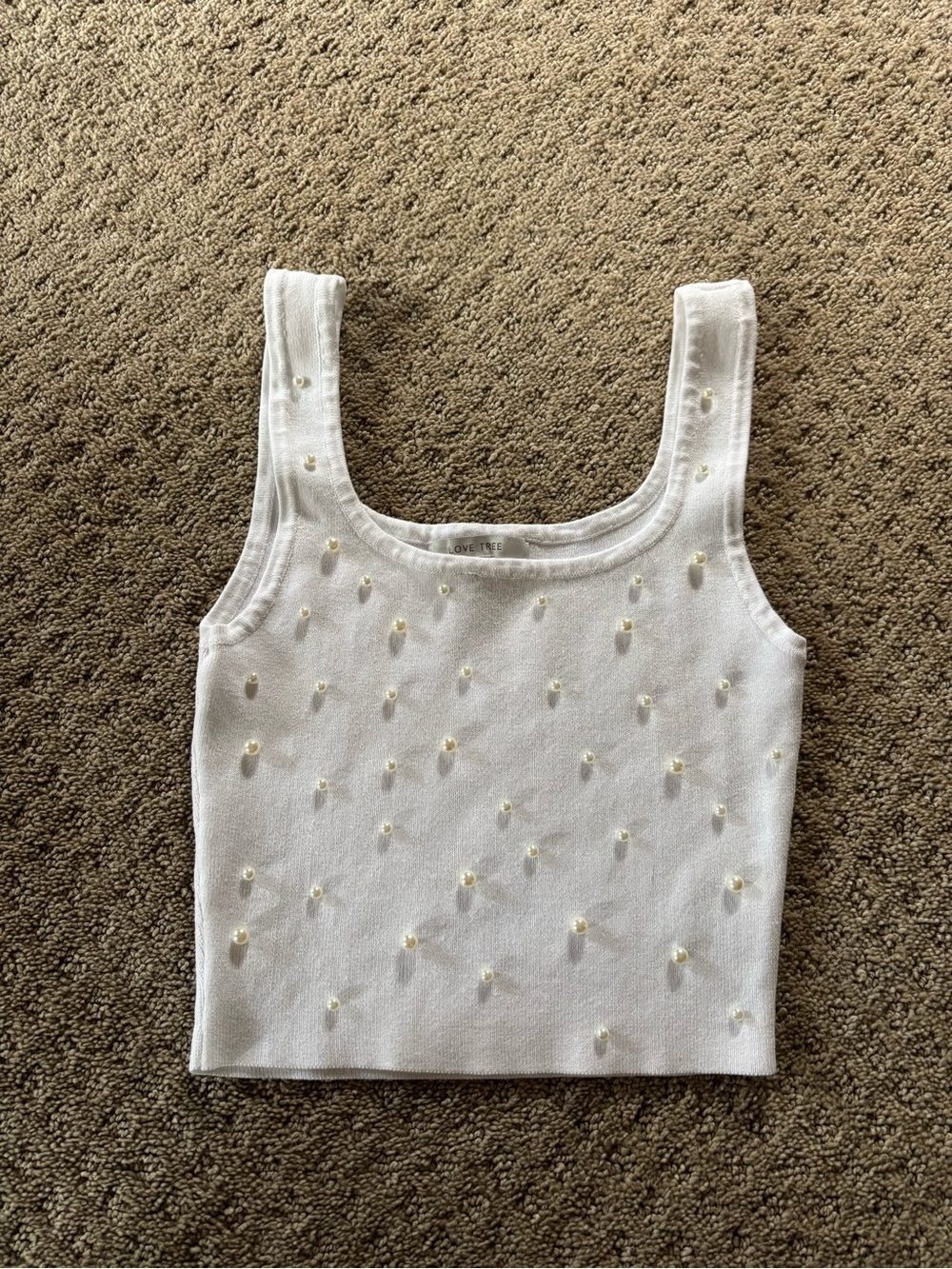Love Tree Pearl White Tank